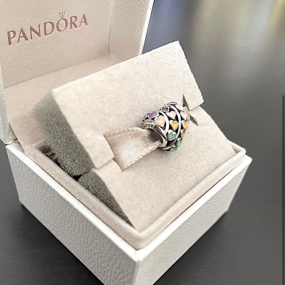 Pandora Multicolor Hearts Charm - Picture 2 of 3